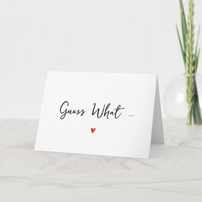 Simple Grandparents Pregnancy Announcement Card (Front)
