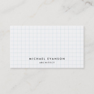 Simple Graph Paper Pattern Professional Architect Business Card