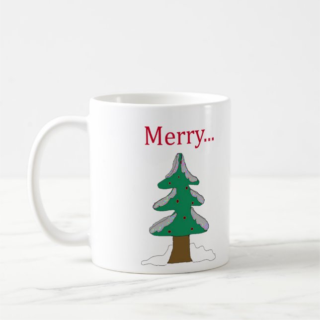 Simple Graphic Christmas Tree Coffee Mug (Left)