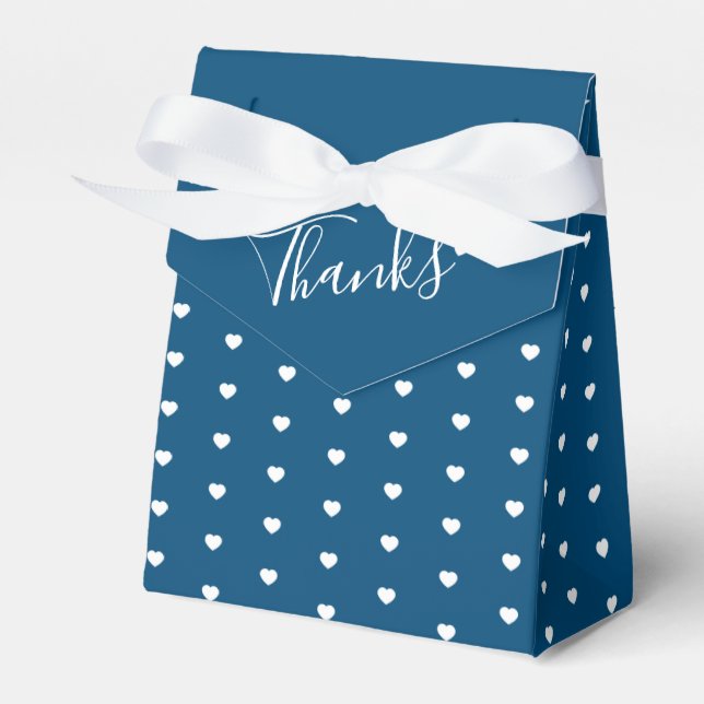 Simple graphic text white blue favour boxes (Front Side)