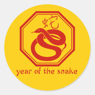 Simple Graphic Year of the Snake Classic Round Sticker