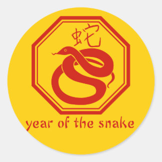 Simple Graphic Year of the Snake Classic Round Sticker
