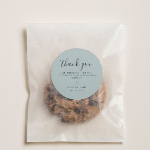 Simple Grayish Green Minimalist Wedding Thank You Classic Round Sticker
