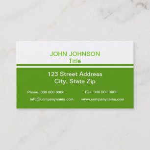 Simple Green and White Business Card