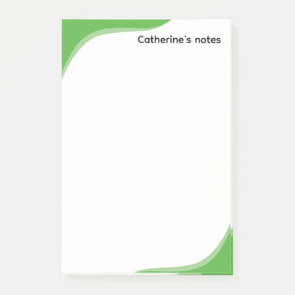 Simple green & black waves customizable post-it notes