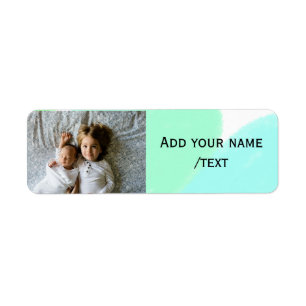 simple green blue watercolor add photo custom text