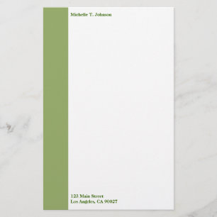 simple green border stationery