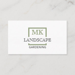 Simple Green Broken Square Landscaping Business Card