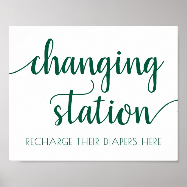 Simple Green Changing Station | Hunter Jade Sign (Front)