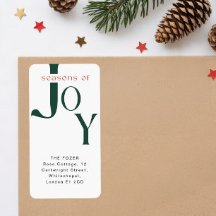 Simple Green Christmas Holiday Return Address Label