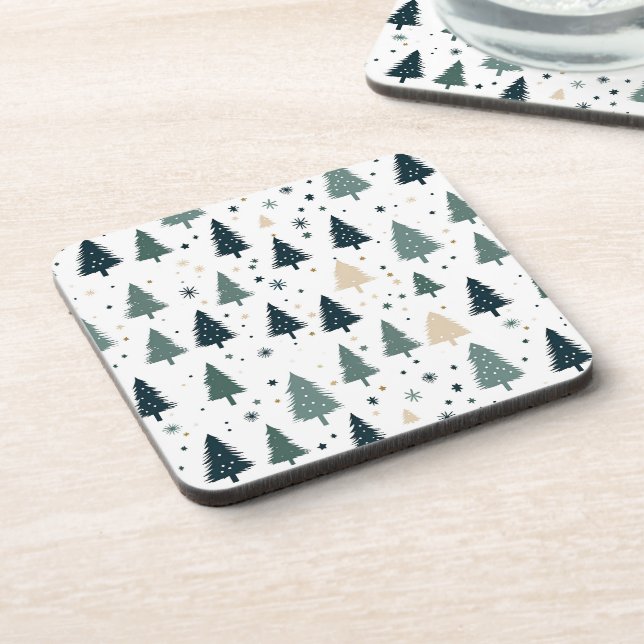 Simple Green Christmas Tree Coaster (Left Side)