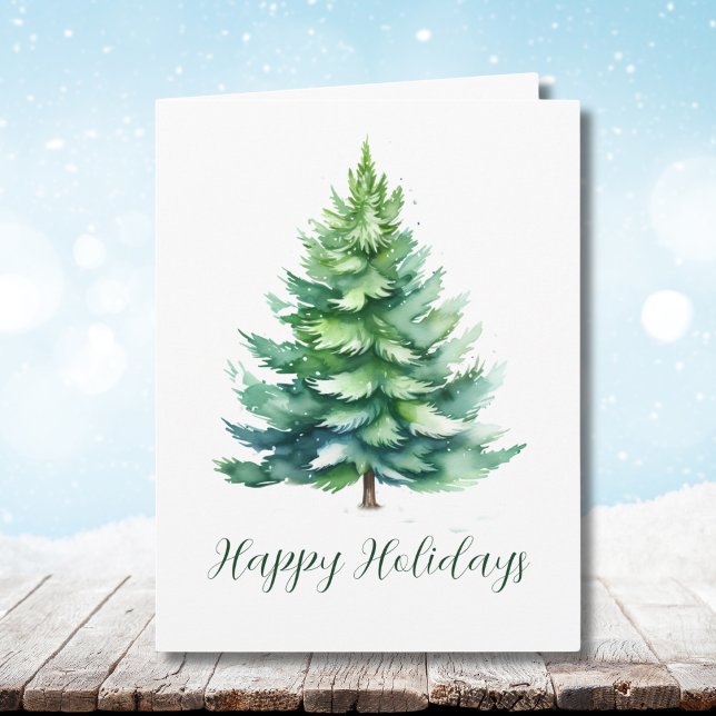 Simple Green Christmas Tree Folded Greeting Card (Creator Uploaded)