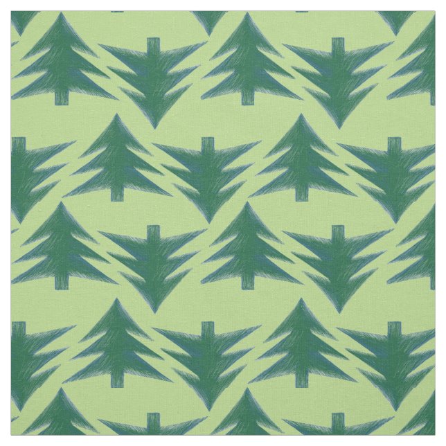 Simple Green Christmas Tree Pattern Unisex Natural Fabric (Swatch)