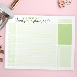 Simple Green Daily Hourly Planner From 6AM - 10 PM Notepad<br><div class="desc">If you like to be organized during every hour of the day,  then this personalized planner is perfect for you. With green shades and modern font combinations,  this template is simple to use and completely customizable.</div>