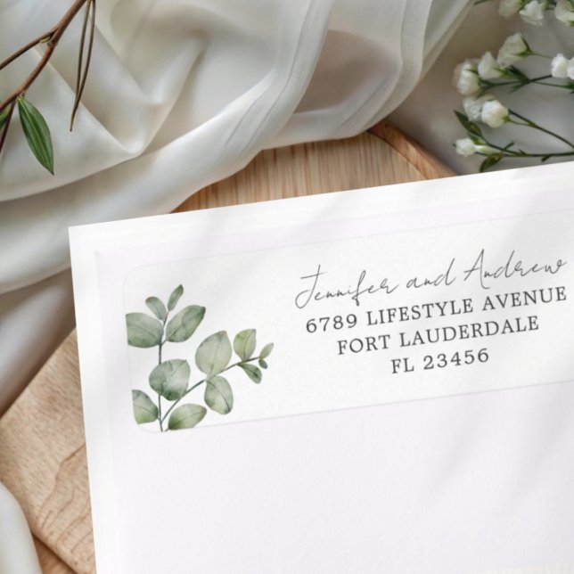 Simple Green Eucalyptus Return Address Wedding  (Creator Uploaded)