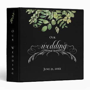 Simple Green Foliage Wedding Memories Album Binder