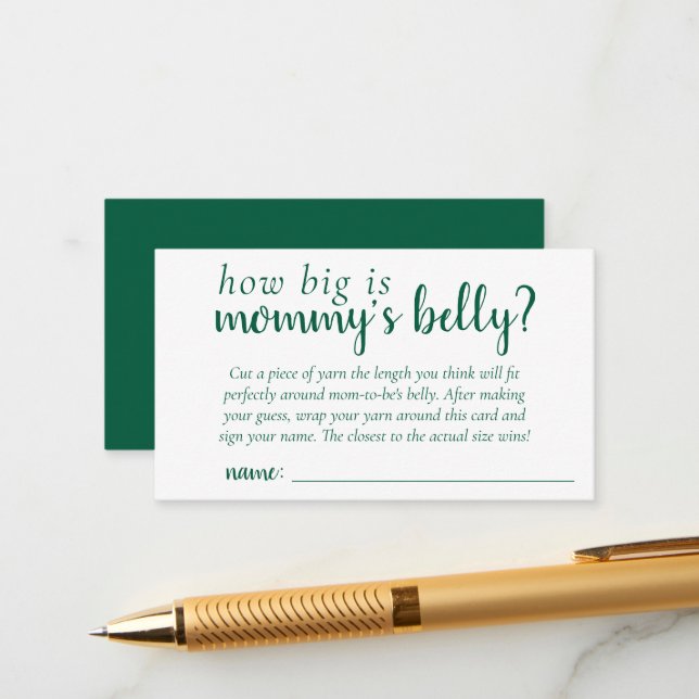 Simple Green Game | Apple How Big is Mommys Belly Enclosure Card (Front/Back In Situ)
