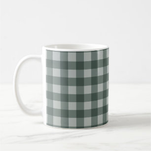 Simple Green Gingham Chequered Coffee Mug