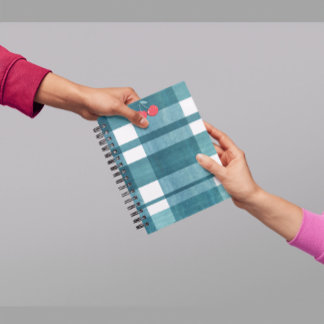 Simple green gingham notebook