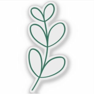 Simple Green Leaf Line Art