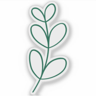 Simple Green Leaf Line Art