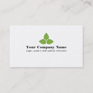 Simple Green Leaf Logo Business Card