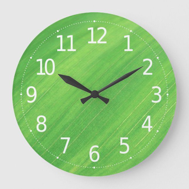 Simple Green Leaves Close-up | Wall Clock (Front)