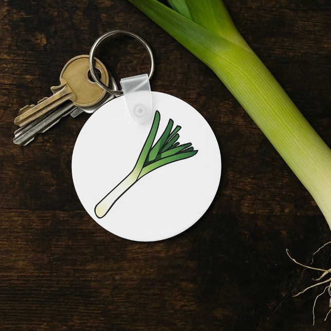 Simple Green Leek Vegetable Keychain (Creator Uploaded)