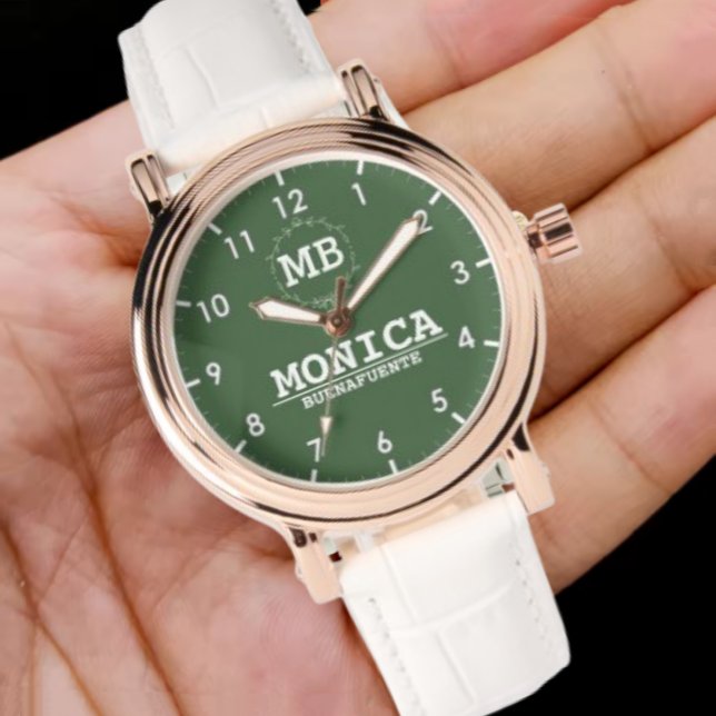 Simple green minimal Monogram Watch (Creator Uploaded)