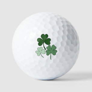 Simple Green Minimalist Shamrock Clover Golf Balls