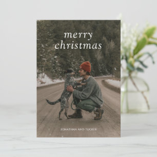 Simple Green Modern Christmas Holiday Card