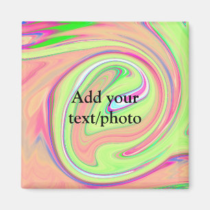 Simple green orange watercolor add your text name magnet