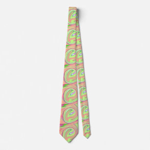 Simple green orange watercolor add your text name tie