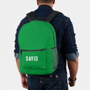 Simple Green Personalized Printed Backpack