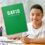 Simple Green Personalized School Subject Notebook<br><div class="desc">How exciting your children are going back to school and they are going to learn so much!  Here is a simple,  yet modern personalized notebook. Available in different colours for the different subjects,  customize your notebook for your mathematics,  science,  social studies,  language arts,  music,  art and reading classes.</div>