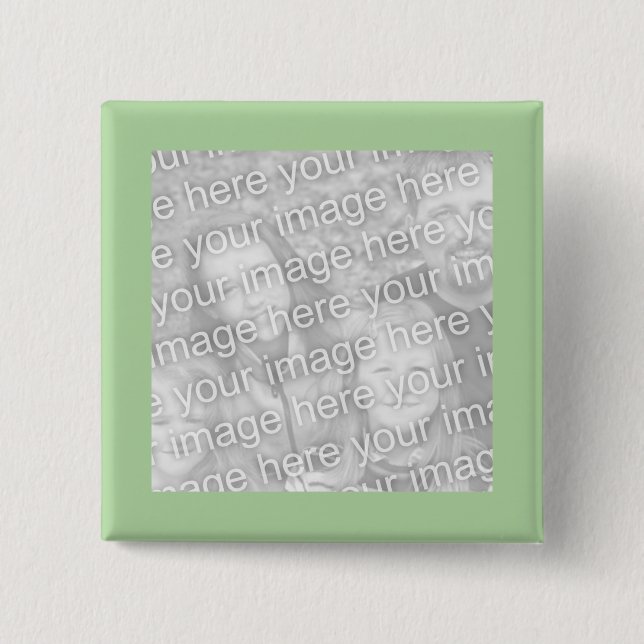 simple green photo frame 2 inch square button (Front)