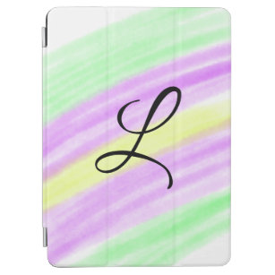 Simple green purple watercolor add your monogram n iPad air cover