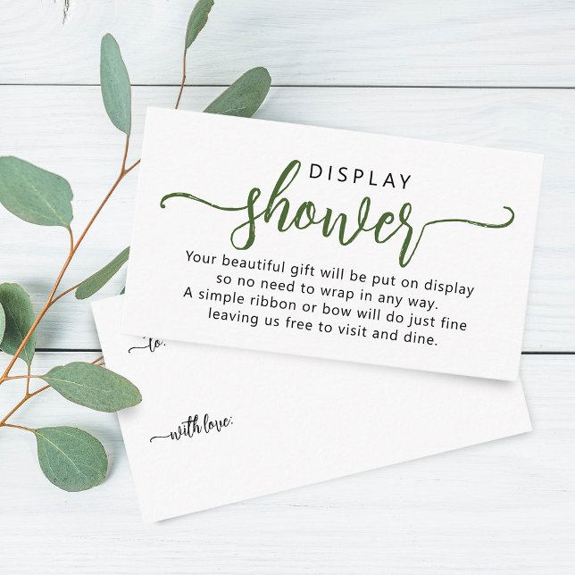 Simple Green Script Display Shower  Enclosure Card (Simple Green Script Display Shower Enclosure Card)