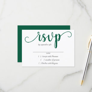 Simple Green Script Hunter Flourish Any Event RSVP Card