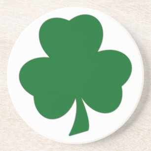 Simple Green Shamrock Sandstone Drink Coaster