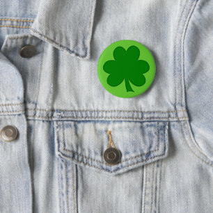 Simple Green Shamrock St Pats Day 2 Inch Round Button