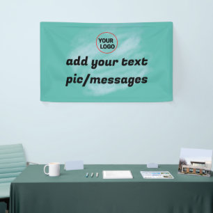 Simple green sparkle glitter add your logo number banner