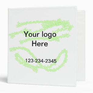 Simple green sparkle glitter add your logo number  binder