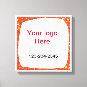 Simple green sparkle glitter add your logo number  canvas print