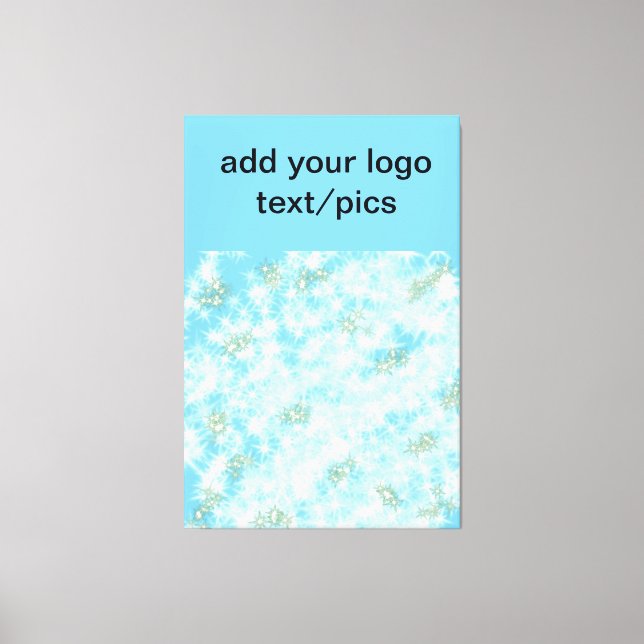 Simple green sparkle glitter add your logo number  canvas print (Front)