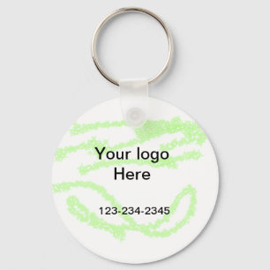 Simple green sparkle glitter add your logo number  keychain