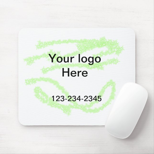 Simple green sparkle glitter add your logo number  mouse pad (With Mouse)