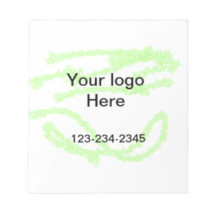 Simple green sparkle glitter add your logo number notepad