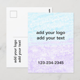 Simple green sparkle glitter add your logo number postcard