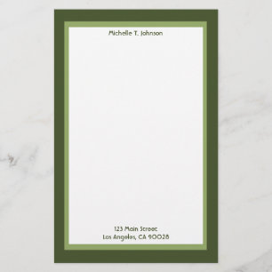 simple green stationery